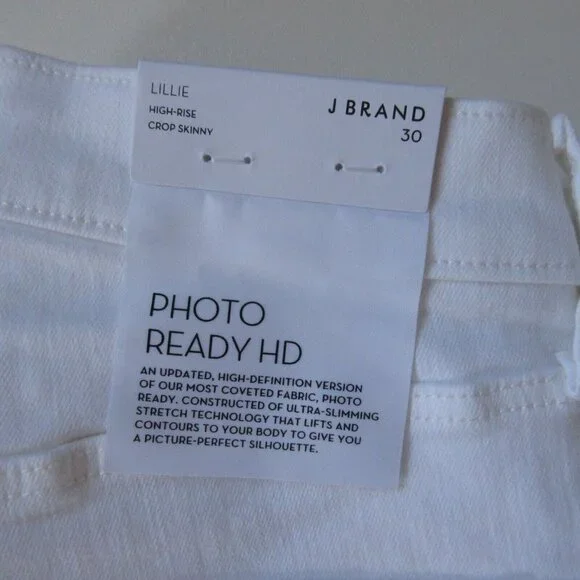NWT J Brand Lillie High Rise Crop Skinny in White Photo Ready HD